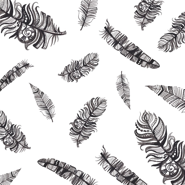 Download Different feathers pattern background | Free Vector