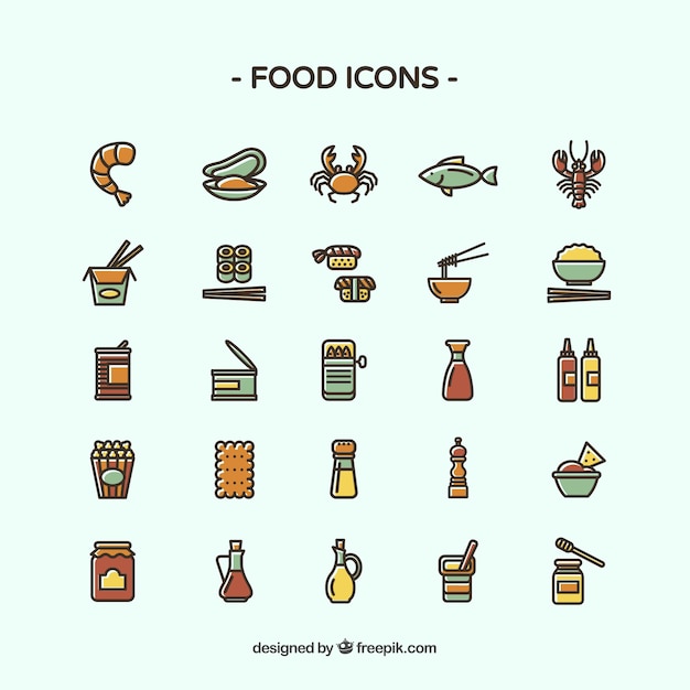 Different food icons Vector | Free Download