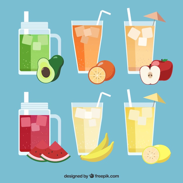 Different fruit juice collection Vector | Free Download