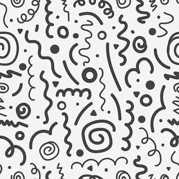 Premium Vector | Different hand-drawn doodle elements pattern. abstract ...