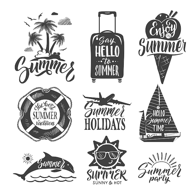 Different ice creams illustrations. vector seamless pattern. chocolate and waffle ice-cream pattern background Premium Vector