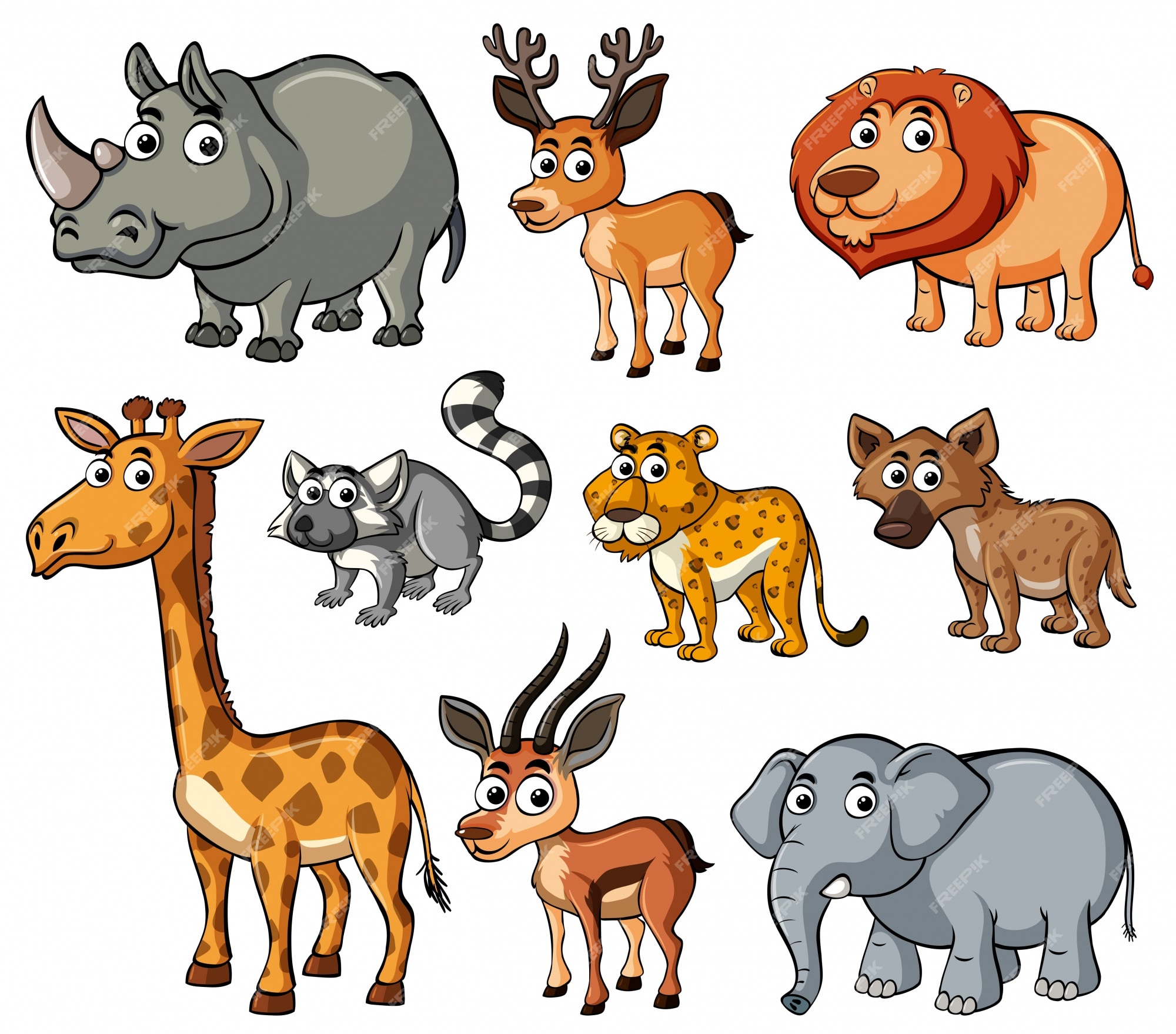 Premium Vector | Different kinds of wild animals