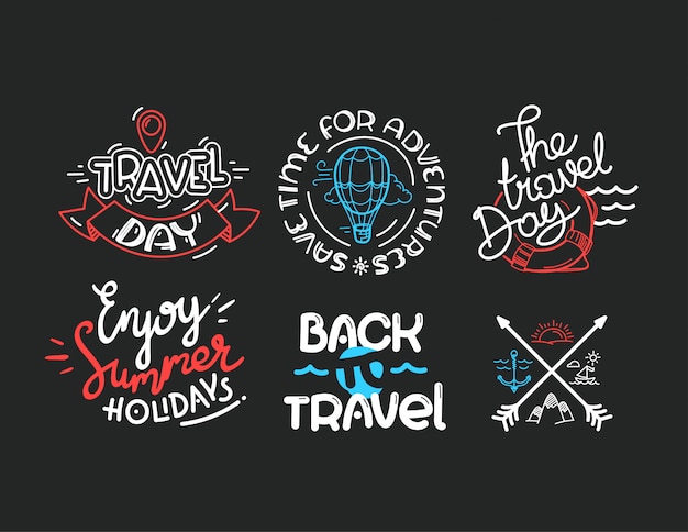 Download Free Different Lettering Logos Isolated On Dark Background Travel Logo Use our free logo maker to create a logo and build your brand. Put your logo on business cards, promotional products, or your website for brand visibility.