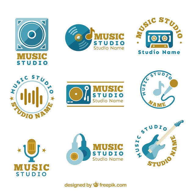 Download Free Different Logos For A Music Studio Free Vector Use our free logo maker to create a logo and build your brand. Put your logo on business cards, promotional products, or your website for brand visibility.