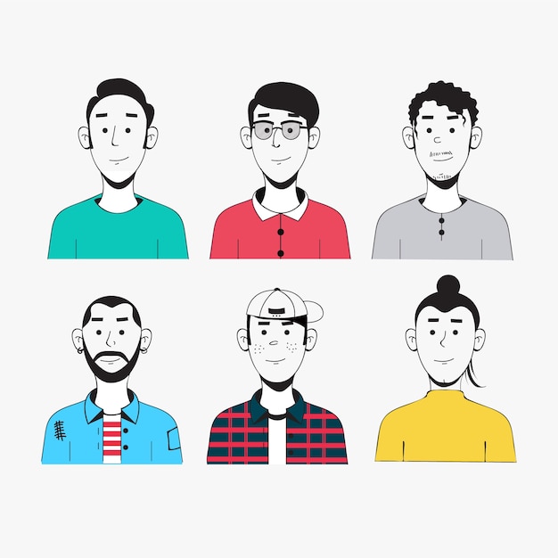 Download Different looking people avatar pack | Free Vector