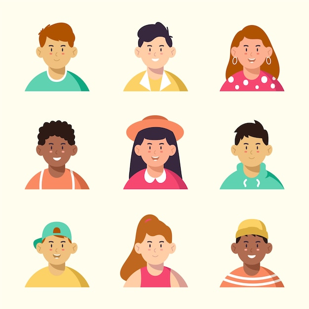 Free Vector | Different men and women with nice avatars