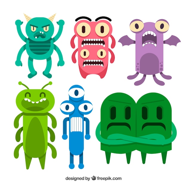 Different monsters for halloween design