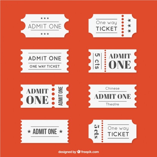 Different movie  ticket  collection Vector  Free Download