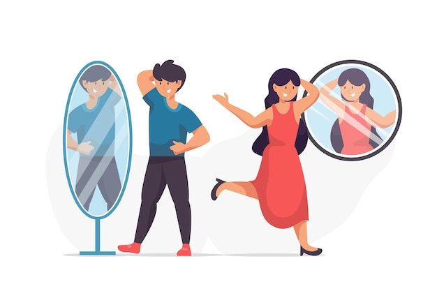 free-vector-different-people-having-high-self-esteem-illustration