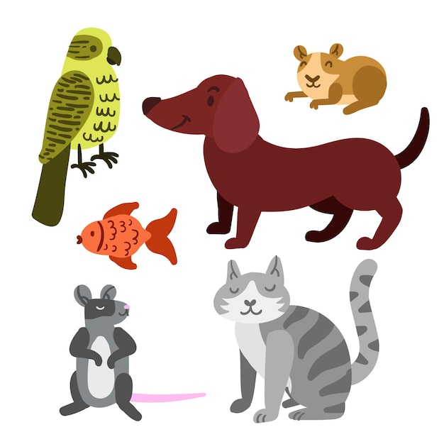 Free Vector | Different pets concept