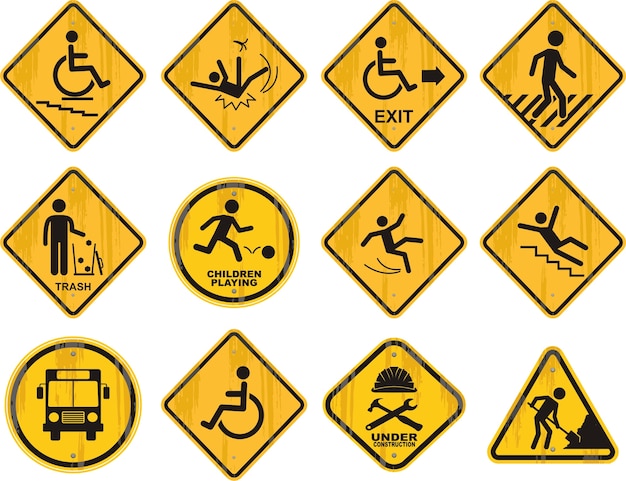 Premium Vector | Different road signs icons set.