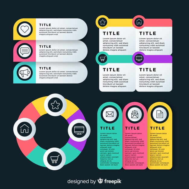 Different sections in flat design Free Vector
