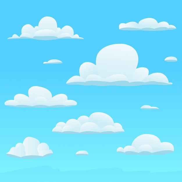 Premium Vector | Different shapes clouds set