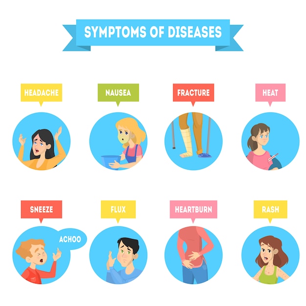 Premium Vector Different Symptoms Of Disease