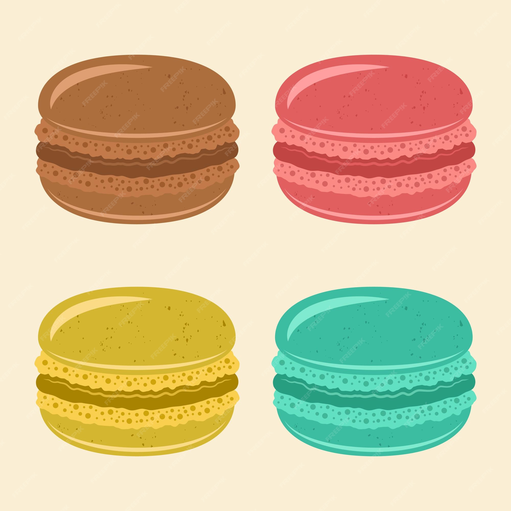 Premium Vector | Different types of colored macaroons vector isolated ...