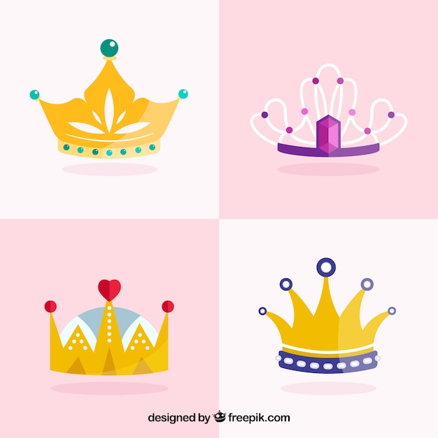 Free Vector | Different types of crowns