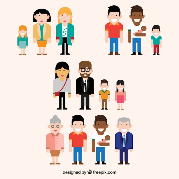free-vector-different-types-of-families-collection
