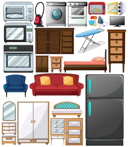 Different types of home appliances Vector | Premium Download