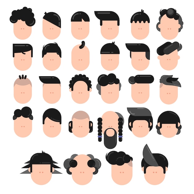 Different Types Of Men S Hairstyles Vector Premium Download