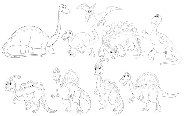 Different types of dinosaurs Free Vector Different types of dinosaurs Free Vector