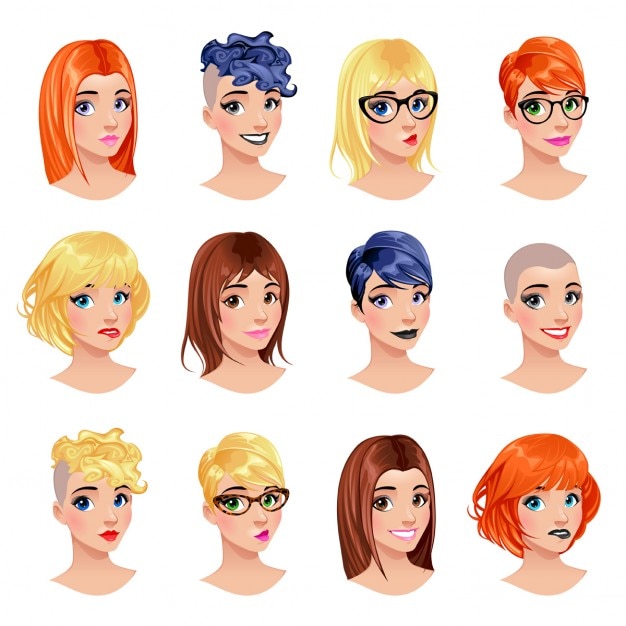 Different types of hairstyle Vector | Free Download