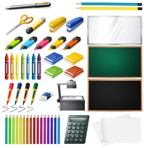 premium-vector-different-types-of-office-supplies