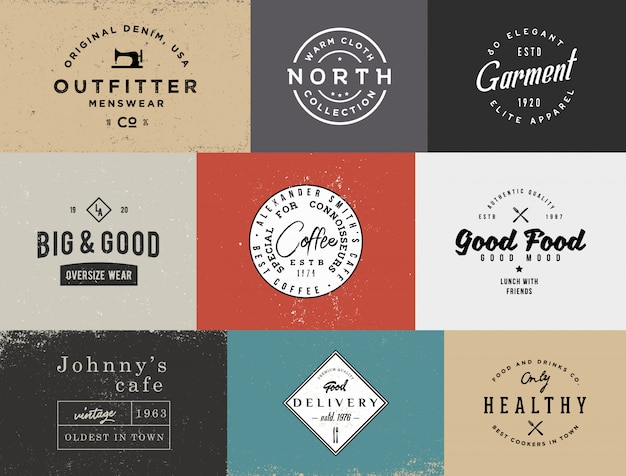 Download Free Different Vintage Logo Templates With Different Colored Use our free logo maker to create a logo and build your brand. Put your logo on business cards, promotional products, or your website for brand visibility.