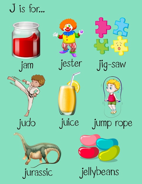 free-vector-different-words-begin-with-letter-j