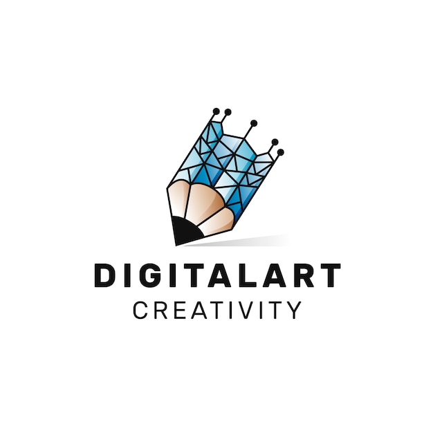 Digital Art Logo Premium Vector