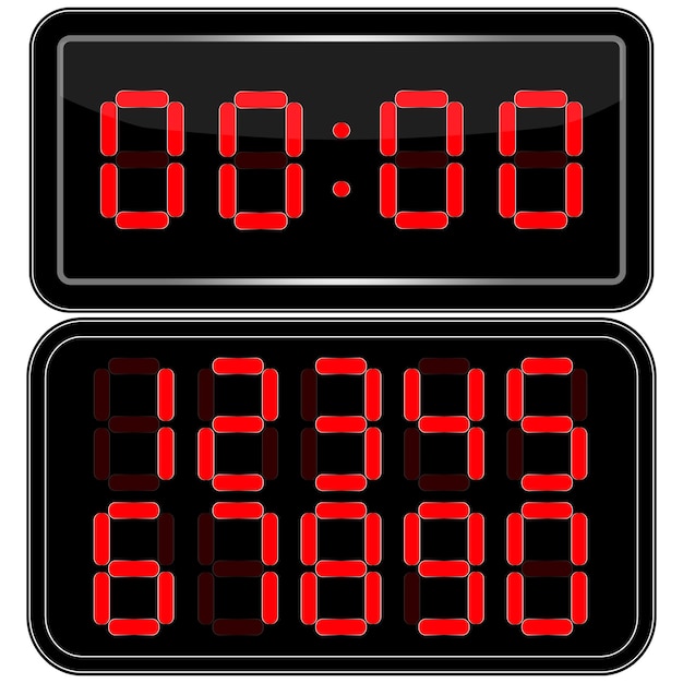 Premium Vector Digital Clock Digital Uhr Nummer Vektor Illustration