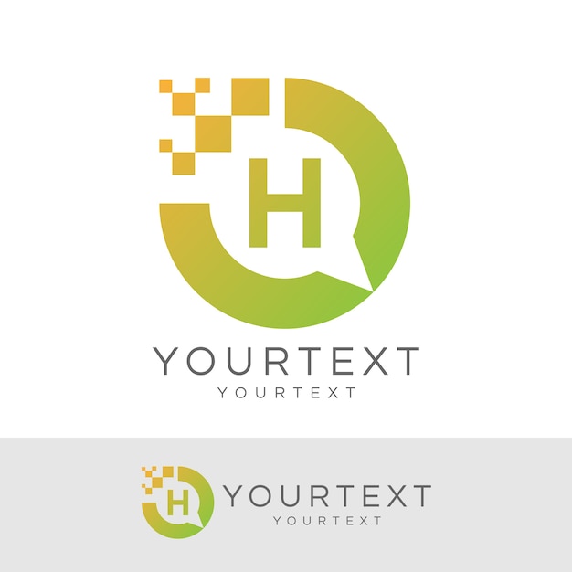Digital consultant initial letter h logo design Vector ...