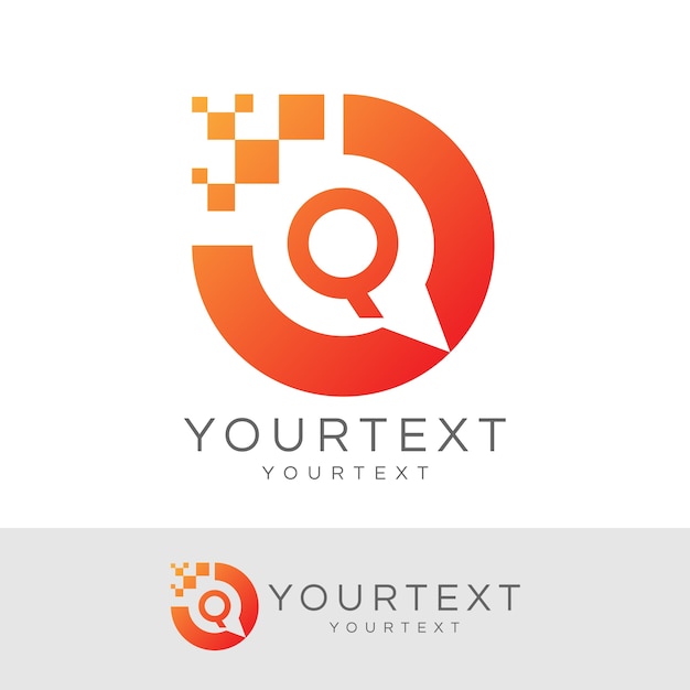 Premium Vector | Digital consultant initial letter q logo design