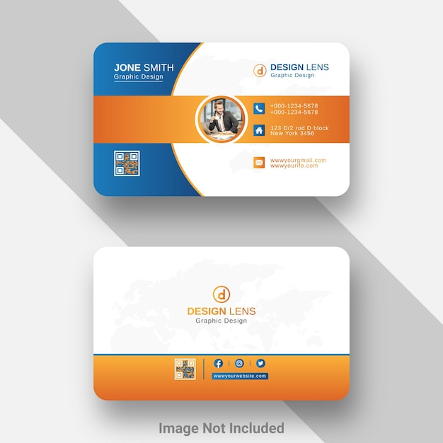 Premium Vector | Digital corporate blue and orange gradient business ...