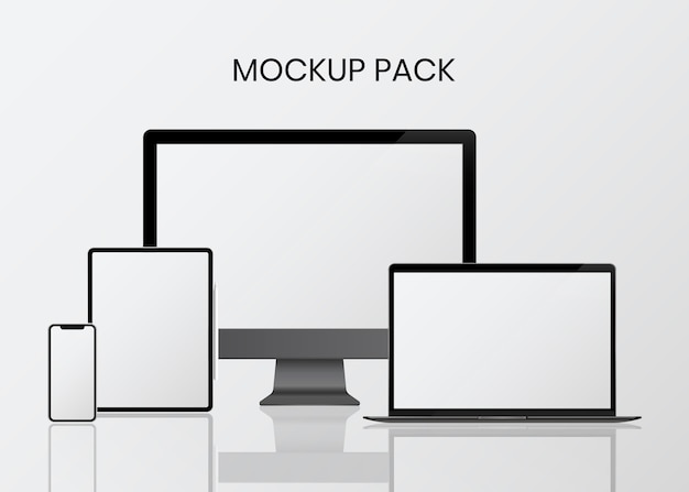 Download Free Vector Digital Device Mockup Set