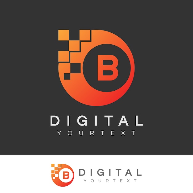 Digital Initial Letter B Logo Design | Premium Vector