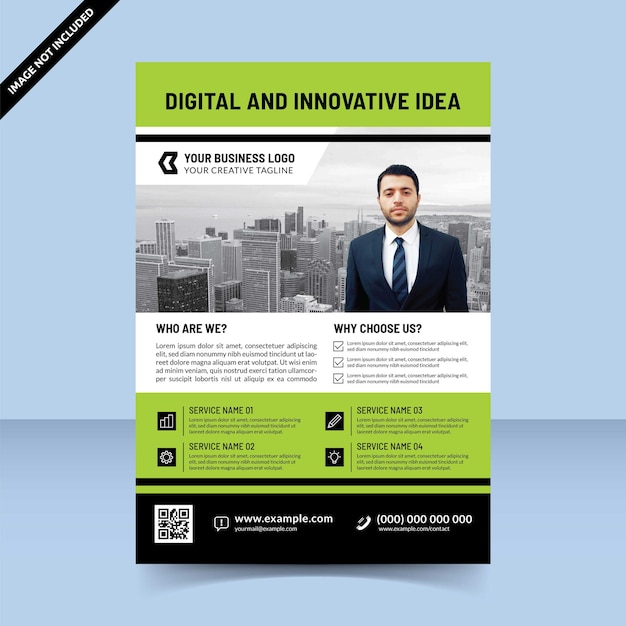 Premium Vector | Digital and innovative idea green professional flyer ...