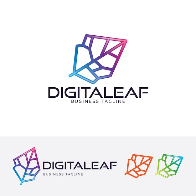 Download Free Digital Leaf Vector Logo Template Premium Vector Use our free logo maker to create a logo and build your brand. Put your logo on business cards, promotional products, or your website for brand visibility.