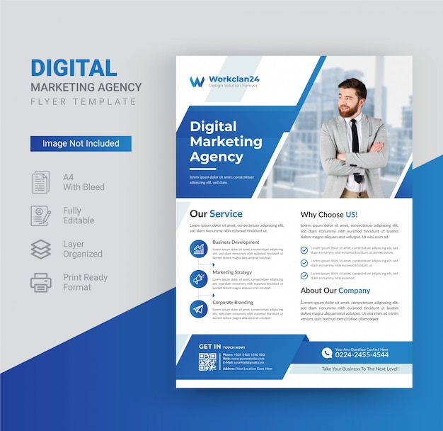 Premium Vector Digital Marketing Agency Flyer Template