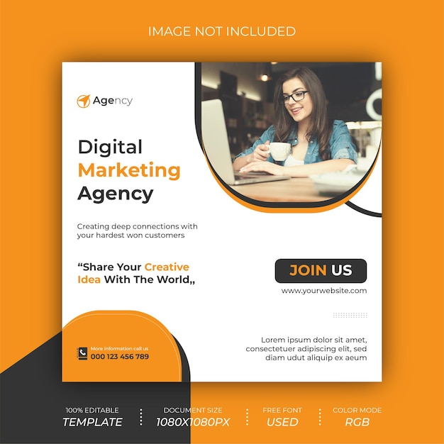 Premium Vector | Digital marketing agency post design