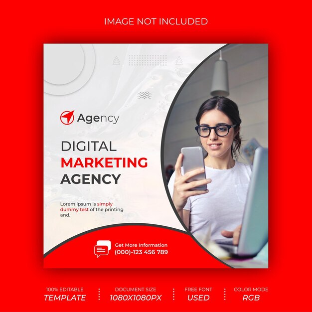 Premium Vector | Digital marketing agency social media post design