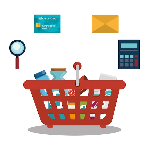 Digital marketing and ecommerce Premium Vector