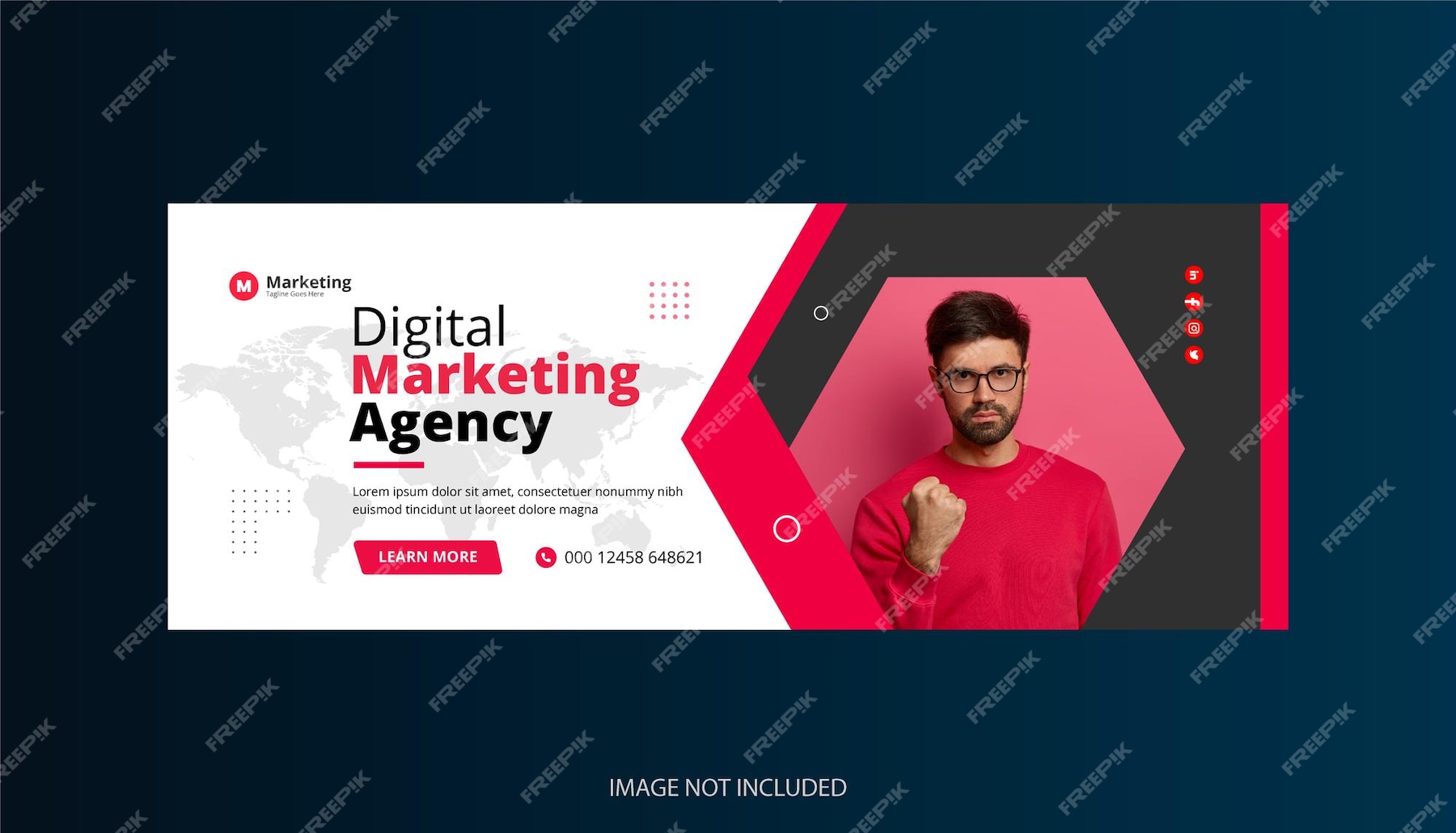 Premium Vector | Digital marketing facebook cover design template