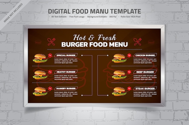 Premium Vector Digital menu design templates Premium Vector Digital menu design templates