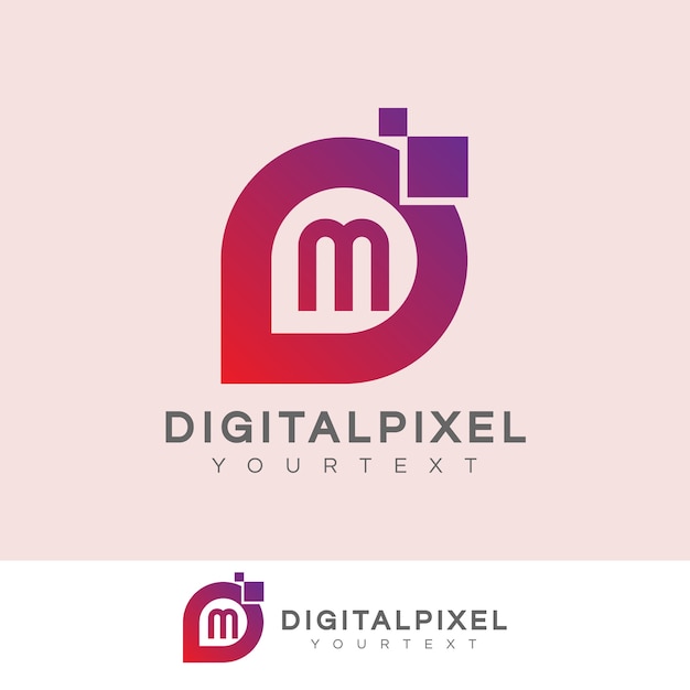 Download Free Digital Pixel Initial Letter M Logo Design Premium Vector Use our free logo maker to create a logo and build your brand. Put your logo on business cards, promotional products, or your website for brand visibility.