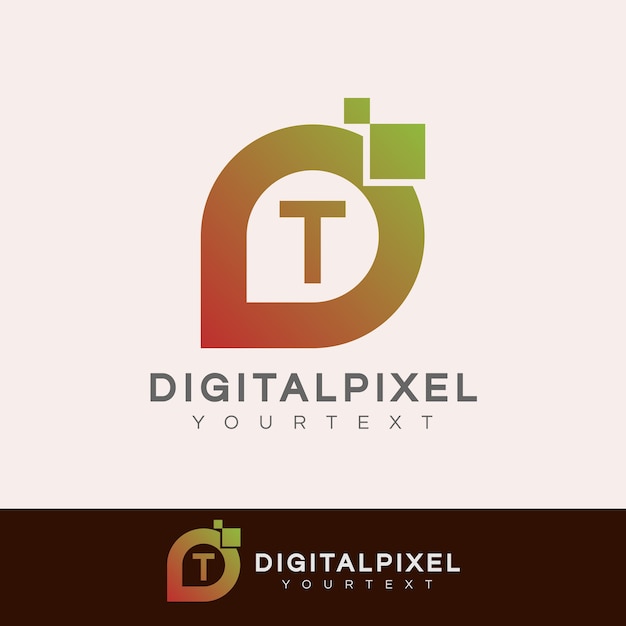 Download Free Digital Pixel Initial Letter T Logo Design Premium Vector Use our free logo maker to create a logo and build your brand. Put your logo on business cards, promotional products, or your website for brand visibility.