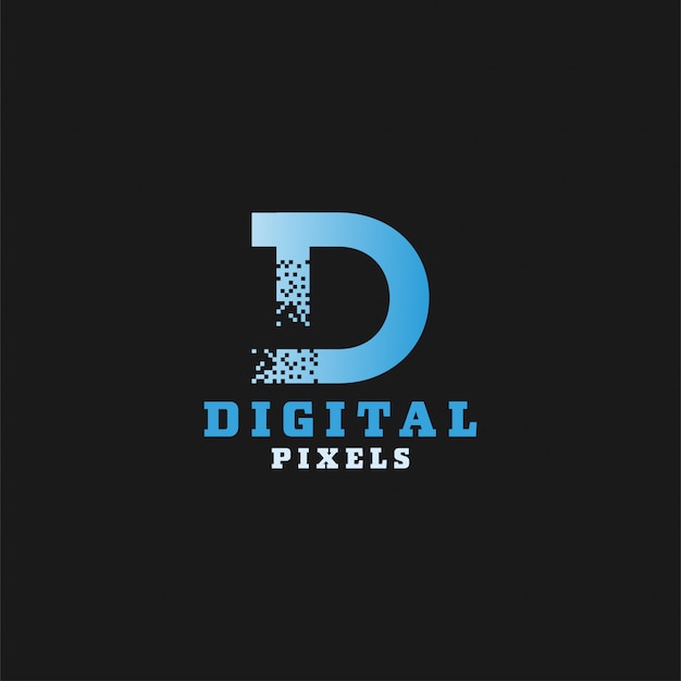 Premium Vector | Digital pixels logotype