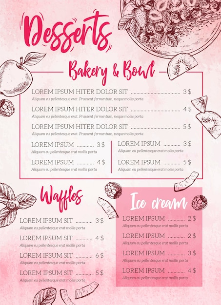 Free Vector | Digital restaurant menu template