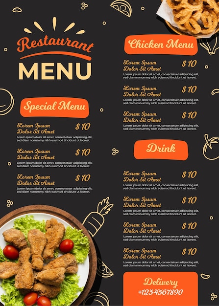 Premium Vector Digital Restaurant Menu