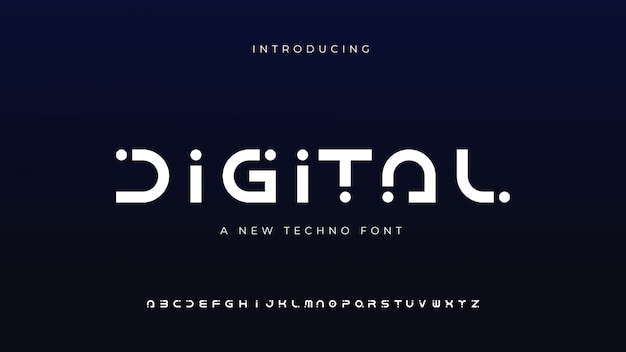 Premium Vector | Digital techno font