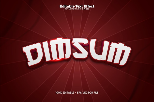 Premium Vector | Dim sum editable text effect in modern trend style ...